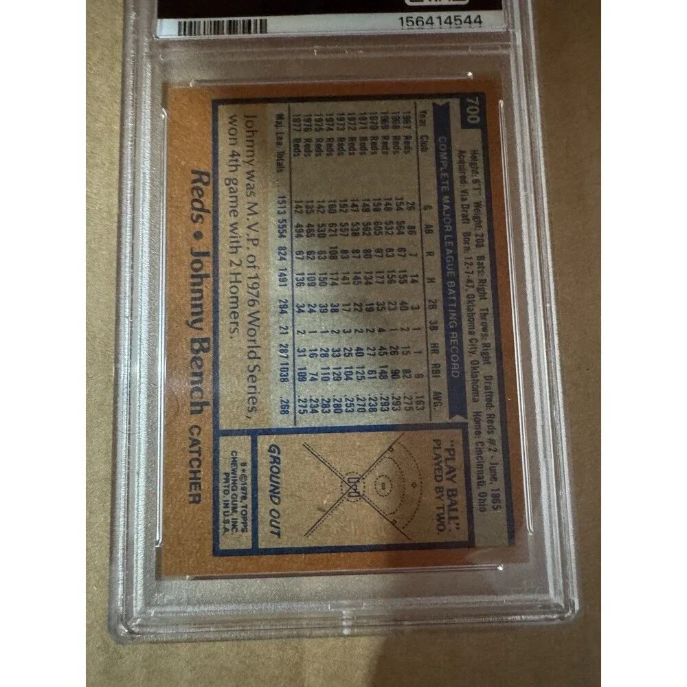 1978 Topps - Johnny Bench #700 PSA Graded 6 EX-MT